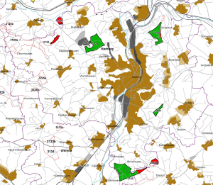 Ausschnitt aus Karte 14 des Entwurfs zum Teilregionalplan Energie Mittelhessen vom 17.10.2014